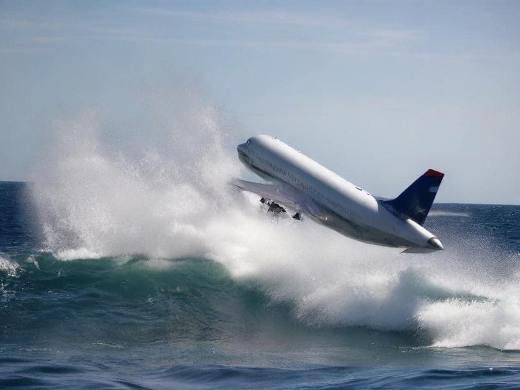 Soñar con un avión que se estrella contra el agua.